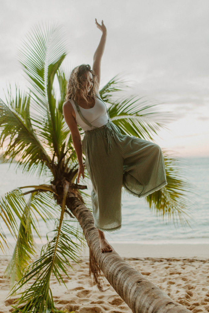 danielle dancing on a palm tree