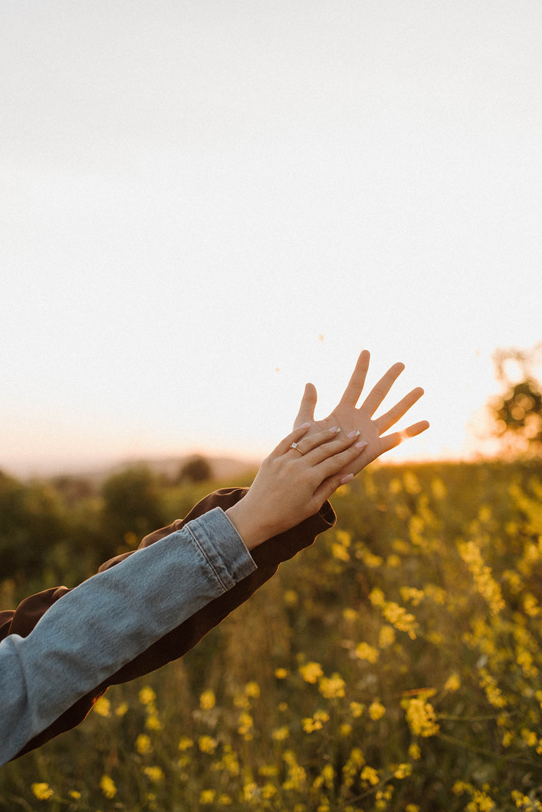 Engagement photos during sunset