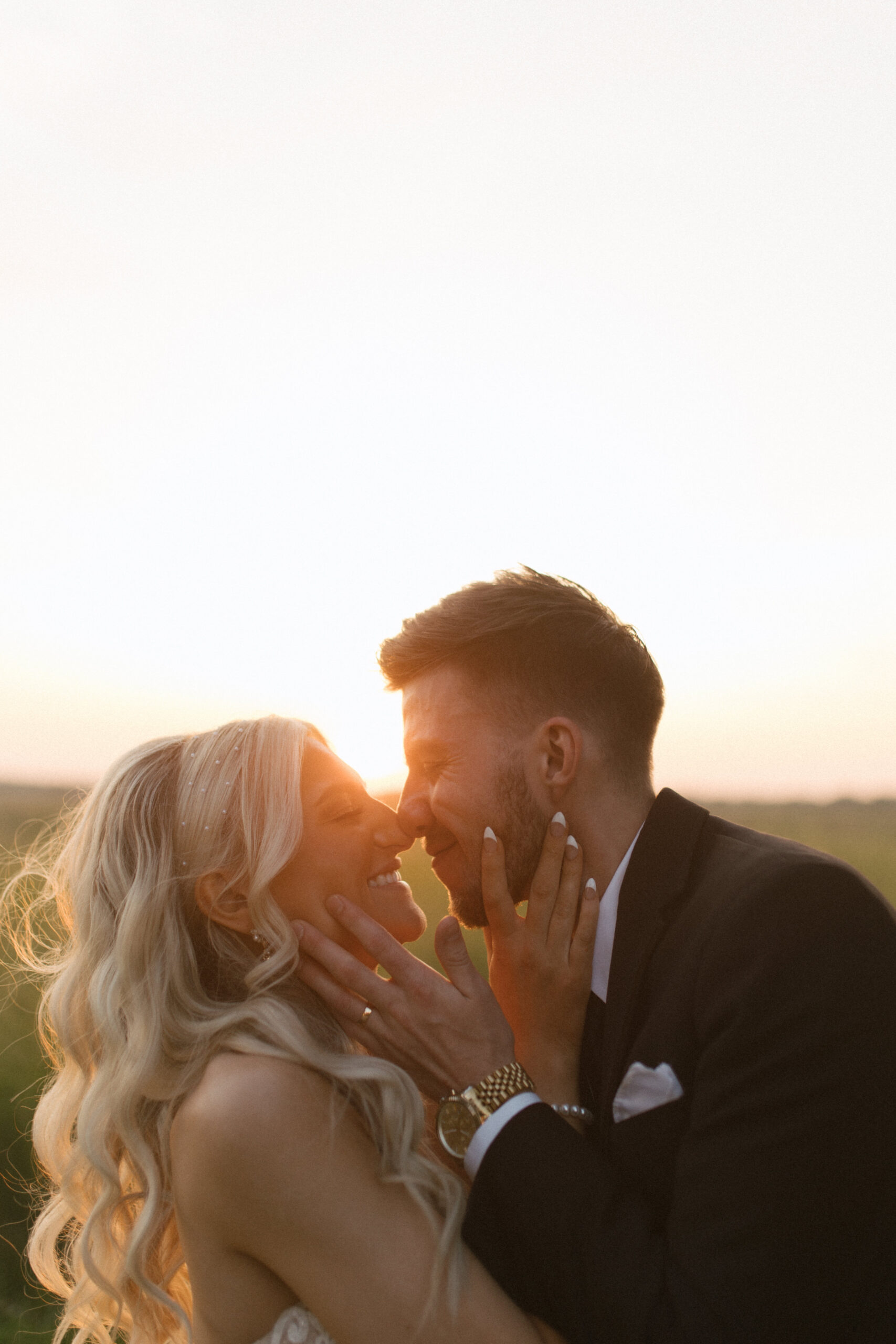 Portraits of couple during sunset