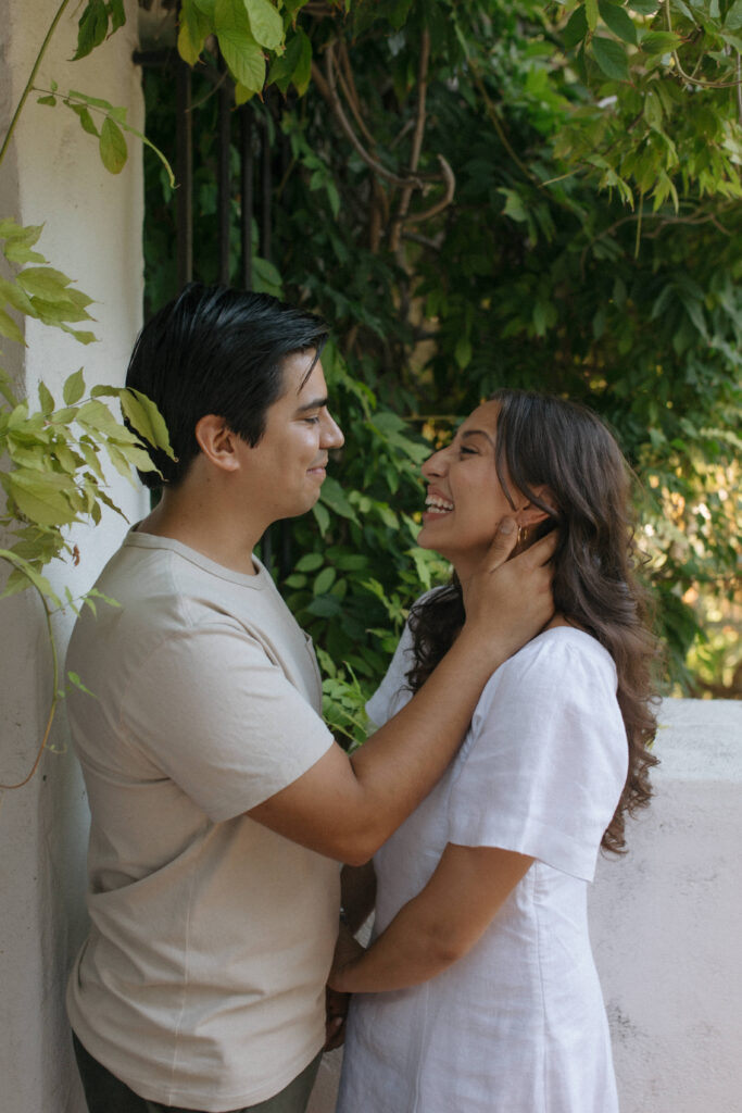 Engagement Photos of couple at santa Barbra courthouse