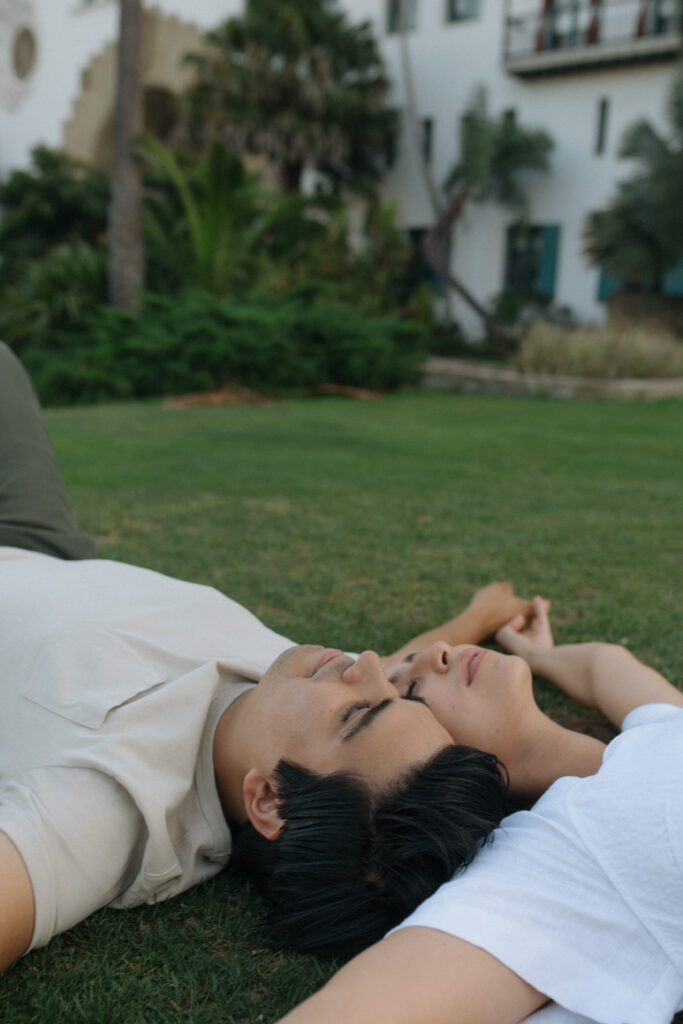 Engagement Photos of couple at santa Barbra courthouse