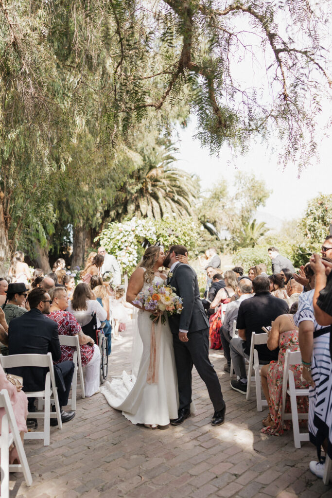 Bride and Groom first kiss