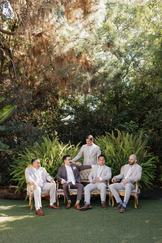 Groom Getting Ready party at Green Gables Wedding Venue