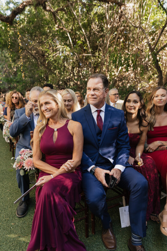 Family and guests at green gables wedding venue